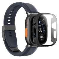 Amazingthing Radix Glass Screen Protector with Case for Apple Watch UItra 3 49mm - Black