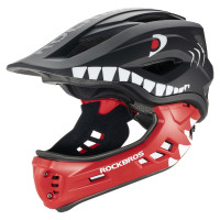 Rockbros TT-32006 Shark Children's Bike Helmet with Detachable Jaw Size S (48-52) - Black