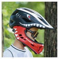 Rockbros TT-32006 Shark Children's Bike Helmet with Detachable Jaw Size S (48-52) - Black