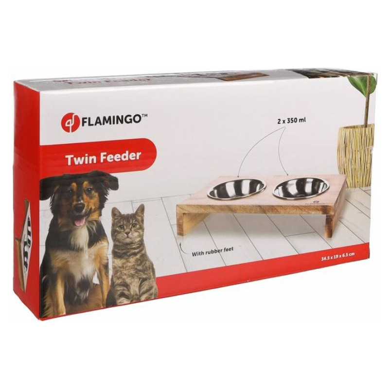 Flamingo statīvs ar bļodām 2x350 ml 13 cm