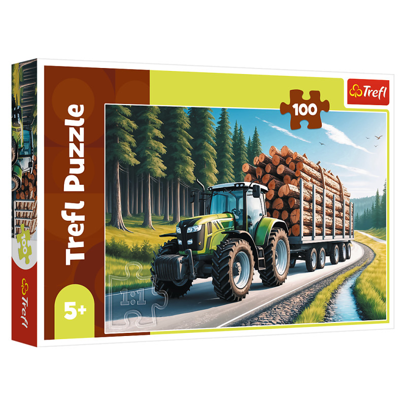 Trefl Puzle Meža traktors, 100 gab.