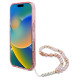 Guess IML Flowers With Pearl Strap MagSafe iPhone 16 Pro Case - Pink