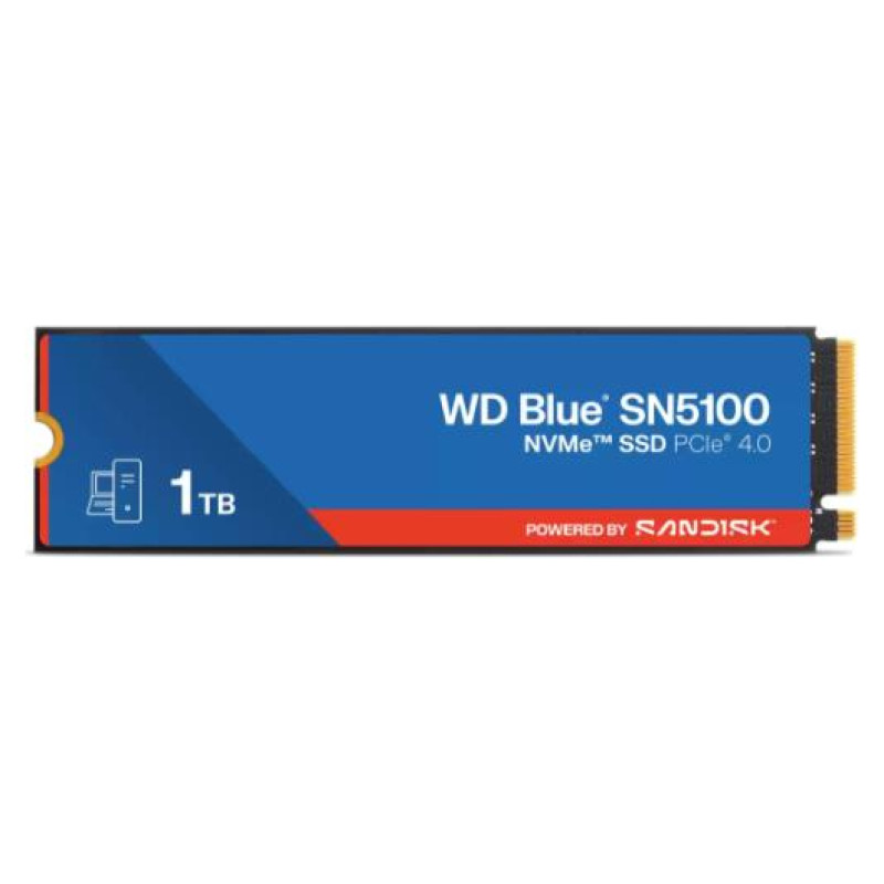 Sandisk SSD|SANDISK|Blue SN5100|1TB|M.2|NVMe|3D QLC|Write speed 6700 MBytes/sec|Read speed 7100 MBytes/sec|2.38mm|TBW 600 TB|MTBF 1750000 hours|WDS100T5B0E-00CPE0
