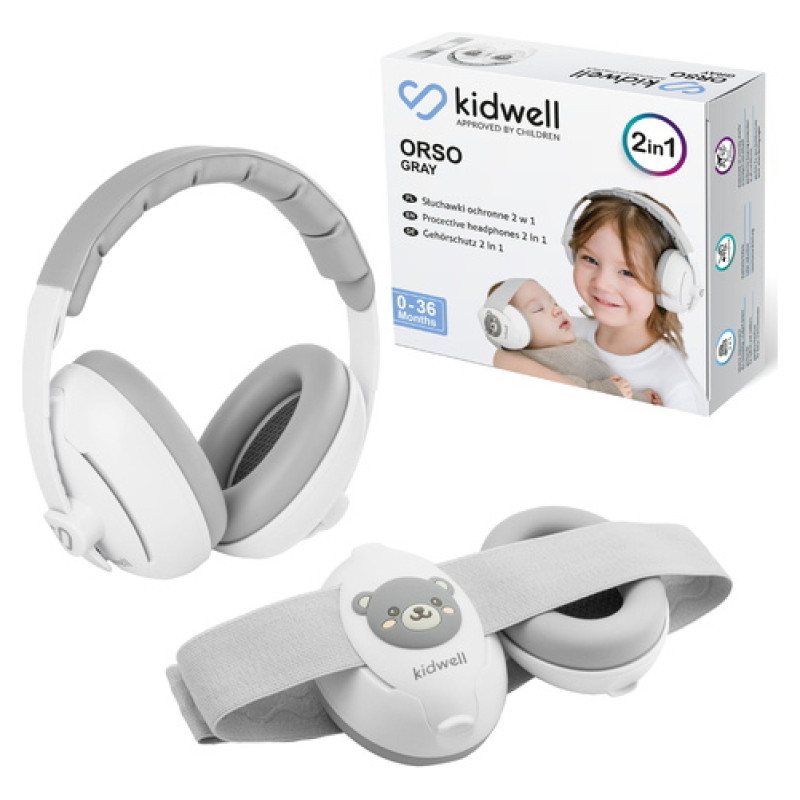 Kidwell Ausu/dzirdes aizsargi ORSO grey 2-in1