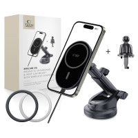 Tech-Protect mm15W-V6 Magnetic MagSafe Car Holder for Cockpit/Windshield/Air Vent - Black