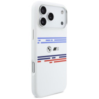 BMW M Silicon Horizontal Line MagSafe Case for iPhone 17 Pro Max - White