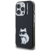 Karl Lagerfeld IML Aquarelle Choupette & Logo Case for iPhone 16 Pro Max - Black