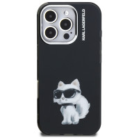 Karl Lagerfeld IML Aquarelle Choupette & Logo Case for iPhone 16 Pro Max - Black