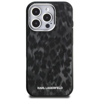 Karl Lagerfeld IML Leopard Pattern MagSafe Case for iPhone 16 Pro - Black