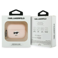 Karl Lagerfeld Silicone Chaupette Head 3D Case for AirPods Pro 3 - Pink