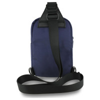 BMW Nylon Pocket & Metal Logo Crossbody Phone Bag - Navy Blue