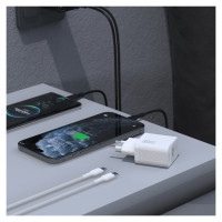 Dudao A27TCEU PD 30W GaN USB-A USB-C Wall Charger with USB-C Cable - Black