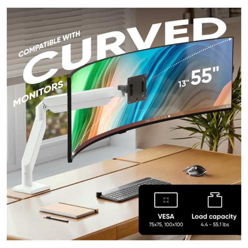 Onkron MONITOR ACC DESK MOUNT/15-42" BLK/WHT G110-BW ONKRON