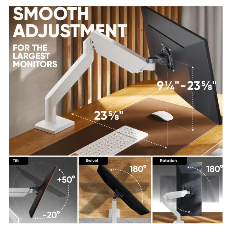 Onkron MONITOR ACC DESK MOUNT/15-42" BLK/WHT G110-BW ONKRON