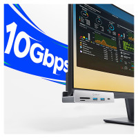 Orico MH5PC Hub Clamp-Mounted USB-C / 2x USB-A 3.2 + 1x USB-C 3.2 + 1x SD&TF - Silver