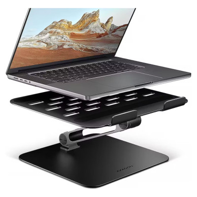 Axagon STND-LQB stand for notebooks and tablets. Aluminum HQ stand for laptops size 10-17.3. Adjustable height and angle. Black.