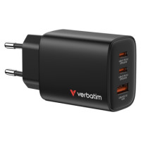 Verbatim Lādētājs Verbatim Essentials GaN Wall Charger 65W 3 Port Black