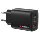 Verbatim Lādētājs Verbatim Essentials GaN Wall Charger 65W 3 Port Black