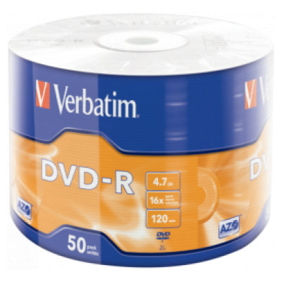 Verbatim Matricas DVD-R AZO Verbatim 4.7GB 16x 50 Pack Matt Silver Wrap Spindle