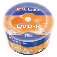 Verbatim Matricas DVD-R AZO Verbatim 4.7GB 16x 50 Pack Matt Silver Wrap Spindle