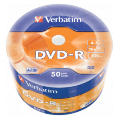 Verbatim Matricas DVD-R AZO Verbatim 4.7GB 16x 50 Pack Matt Silver Wrap Spindle