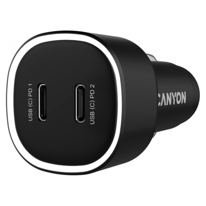 Canyon car charger OnDrive 60 PD 60W 2xUSB-C Black