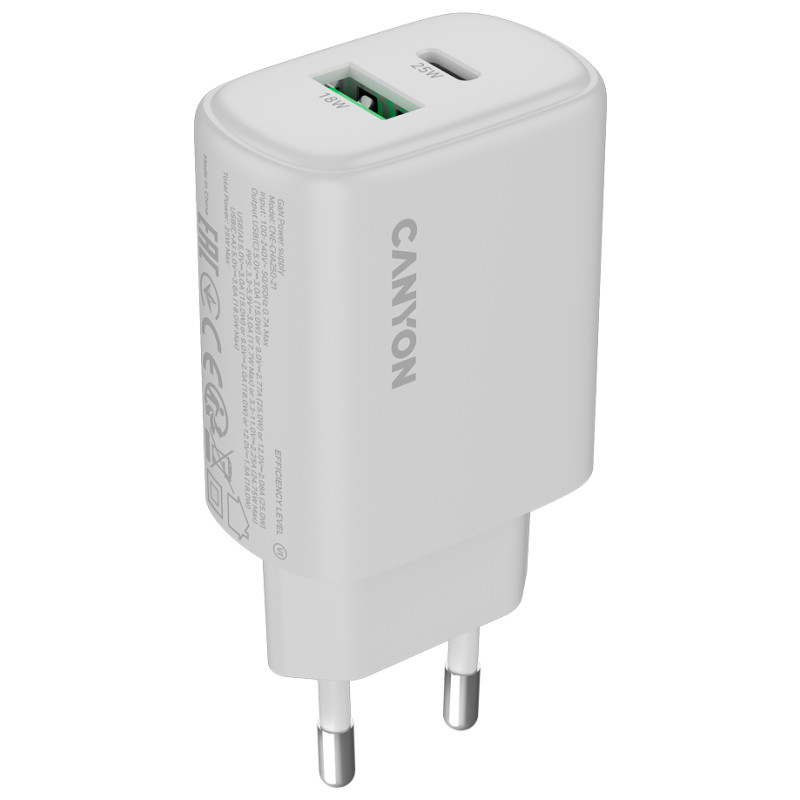 Canyon charger OnCharge 250 25W 1xPD 1xQC EU White