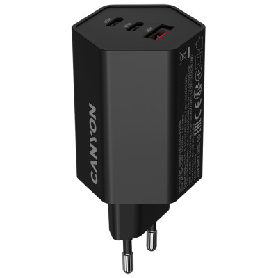 Canyon charger HEXAGON 65 GaN 65W 2xPD 1xQC EU Black