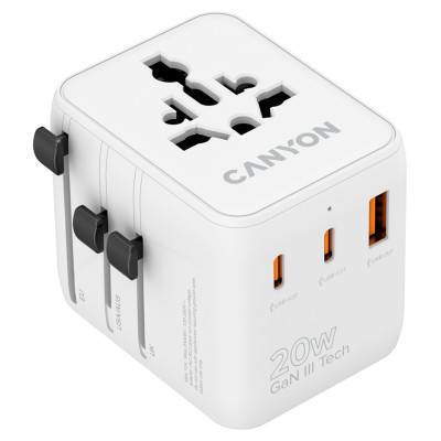Canyon Travel Adapter OnTour 20 EU/UK/US/AUS 20W&nbsp; White