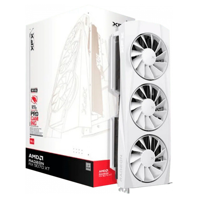 XFX Quicksilver AMD Radeon RX 9070XT White 16GB GDDR6 256-bit HDMI 3xDP