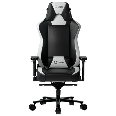 Lorgar Base 311, Gaming chair, PU eco-leather, 1.8 mm metal frame, multiblock mechanism, 4D armrests, 5 Star aluminium base, Class-4 gas lift, 75mm PU casters, Black + white