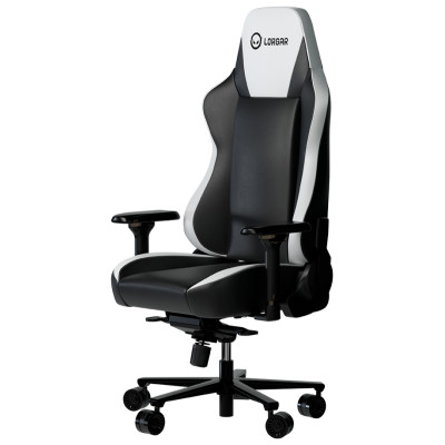 Lorgar Base 311, Gaming chair, PU eco-leather, 1.8 mm metal frame, multiblock mechanism, 4D armrests, 5 Star aluminium base, Class-4 gas lift, 75mm PU casters, Black + white