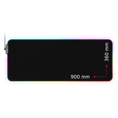 Lorgar Steller 919, Gaming mouse pad, High-speed surface, anti-slip rubber base, RGB backlight, USB connection, Lorgar WP Gameware support, size: 900mm x 360mm x 3mm, weight 0.635kg