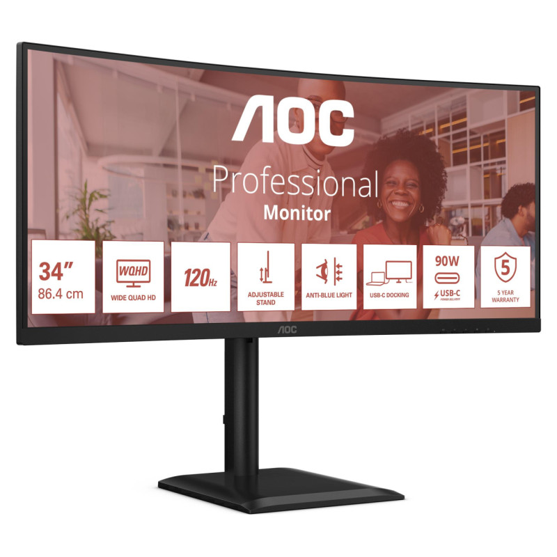 AOC LCD Monitor|AOC|34 "|3440 x 1440 pixels|UltraWide Quad HD|Native aspect ratio 21:9|LCD|Curved|CU34E4CV