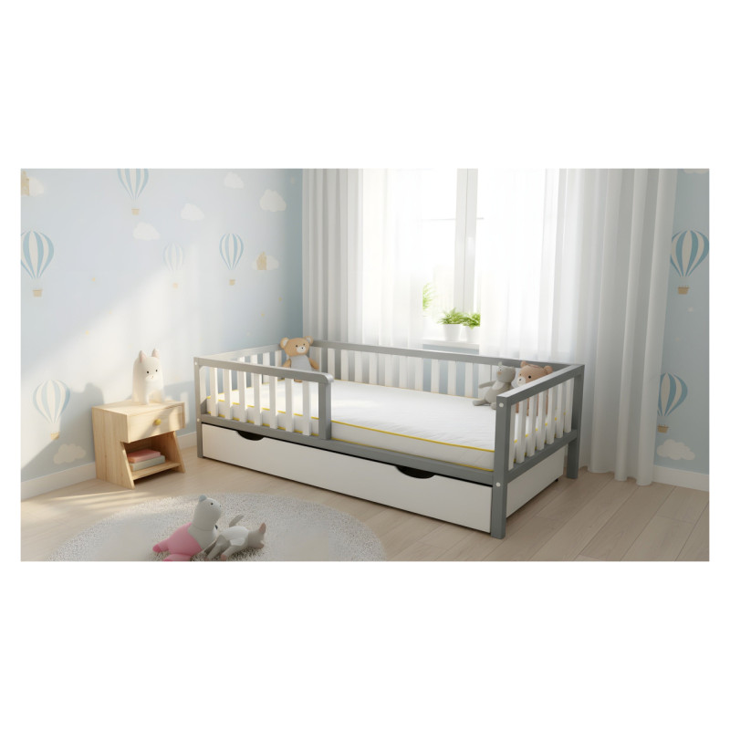 Emis Bērnu gulta "Scandi Kids" 80x160 / Pelēks (RAL 7040) / Jā