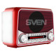 Sven Speaker SVEN SRP-150, red (3W, Bluetooth, FM/AM/SW, USB, microSD, flashlight, battery)