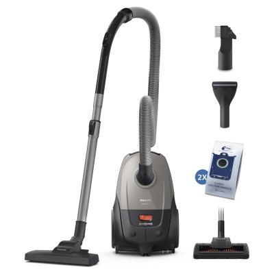 Philips Vacuum Cleaner|PHILIPS|Input power 850 W|Dust capacity 3 L|Cylinder vacuum|Cleaning type Dry|Dust container Dust bag|Colour Black/Grey|XD2152/12