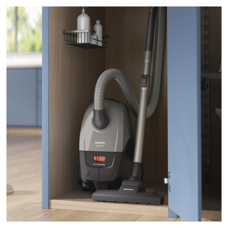 Philips Vacuum Cleaner|PHILIPS|Input power 850 W|Dust capacity 3 L|Cylinder vacuum|Cleaning type Dry|Dust container Dust bag|Colour Black/Grey|XD2152/12