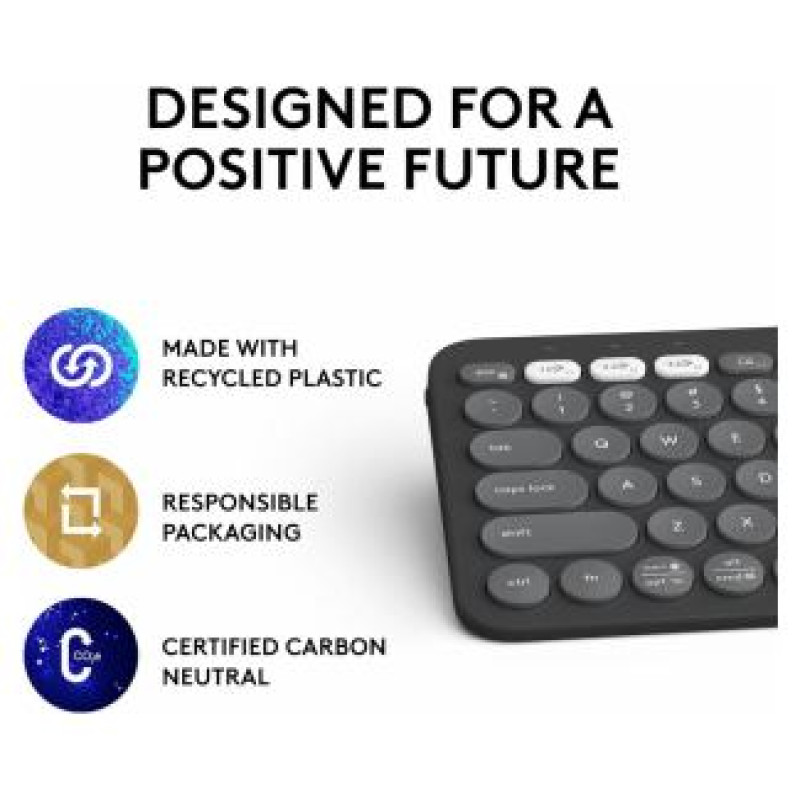 Logitech Klaviatūra Logiteh Pebble Keys 2 K380s Tonal Graphite