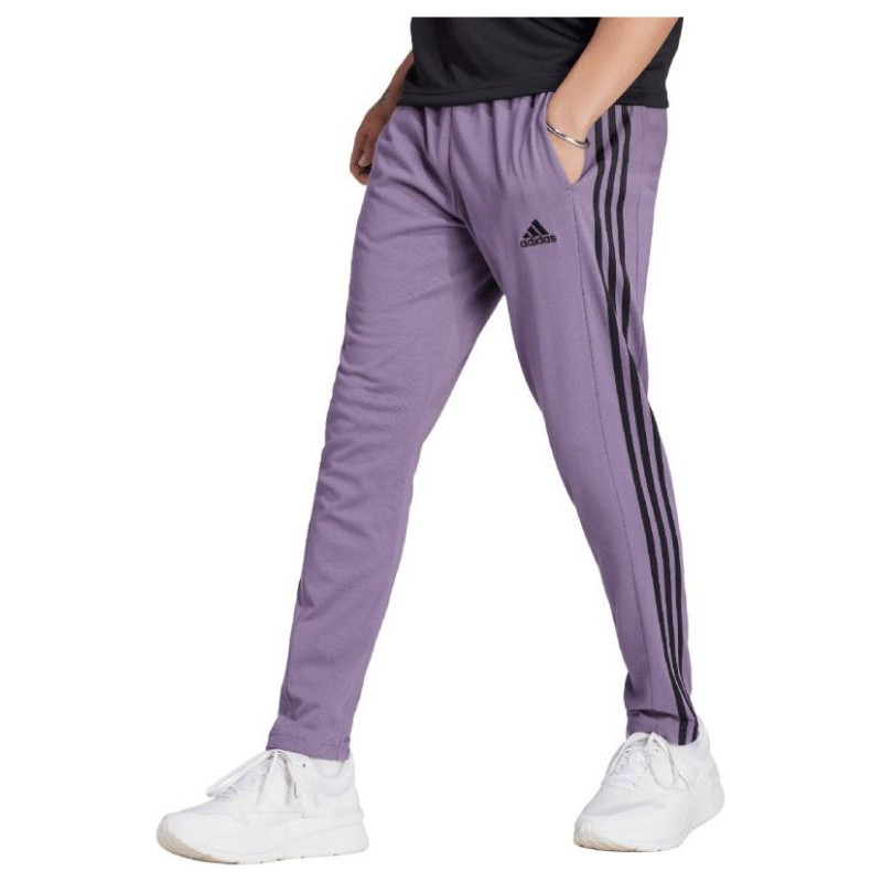 Adidas Essentials Single Jersey Tapered Open Hem 3-Stripes M Pants IJ8699 (S)
