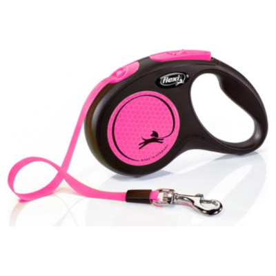 Flexi Neon M 5m pink (lente) - pavada suņiem