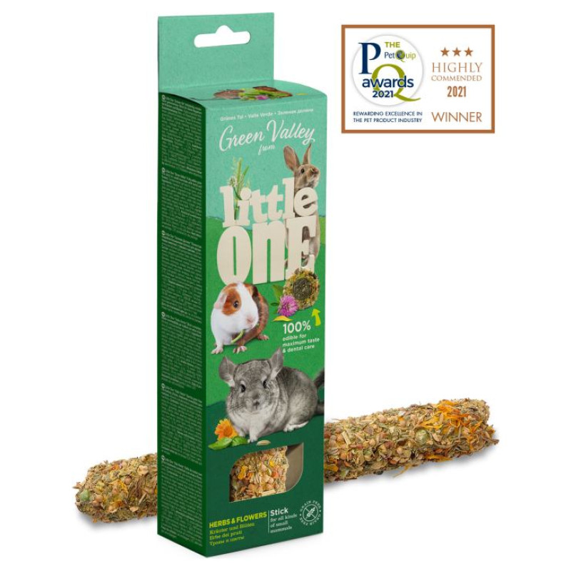 Mealberry Little One "Green valley" Fully edible grain free stick for small mammals with herbs&flowers 160 g