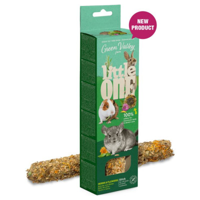 Mealberry Little One "Green valley" Fully edible grain free stick for small mammals with herbs&flowers 160 g