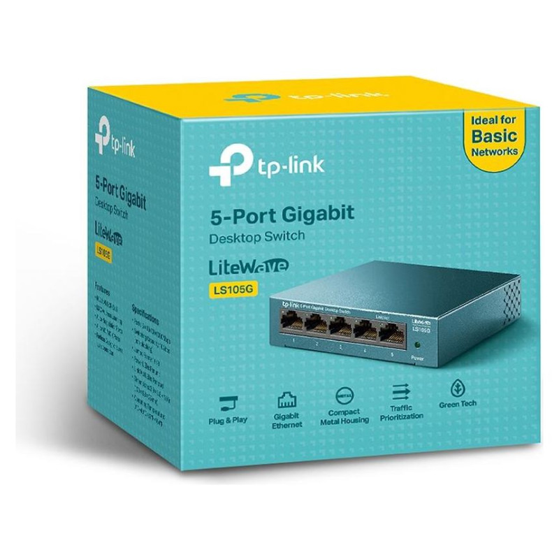 Tp-Link Switch|TP-LINK|LS105G|5x10Base-T / 100Base-TX / 1000Base-T|LS105G