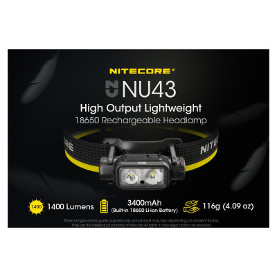 Nitecore HEADLAMP NU SERIES 1400 LUMENS/NU43 NITECORE