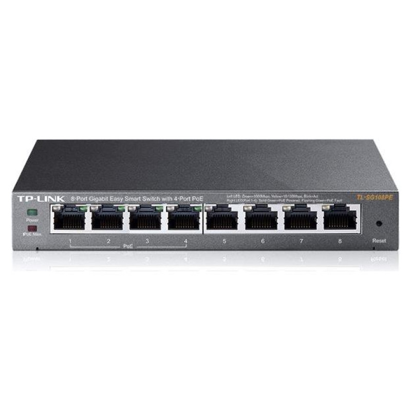 Tp-Link Switch|TP-LINK|PoE ports 4|TL-SG108PE