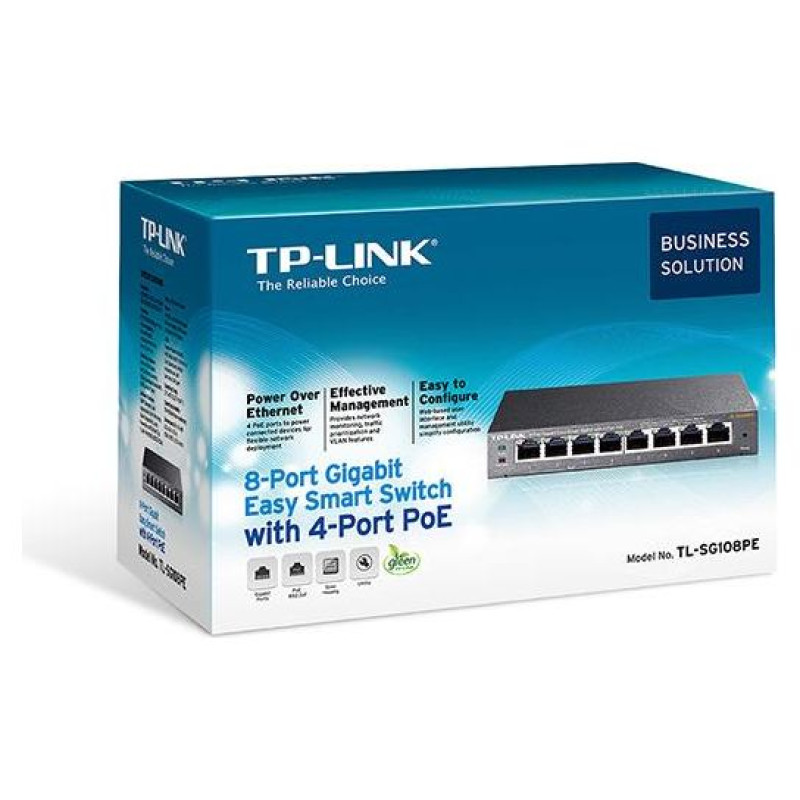 Tp-Link Switch|TP-LINK|PoE ports 4|TL-SG108PE