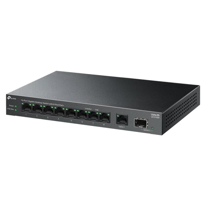 Tp-Link Switch|TP-LINK|LS1210GP|9x10Base-T / 100Base-TX / 1000Base-T|1xSFP|PoE+ ports 8|LS1210GP