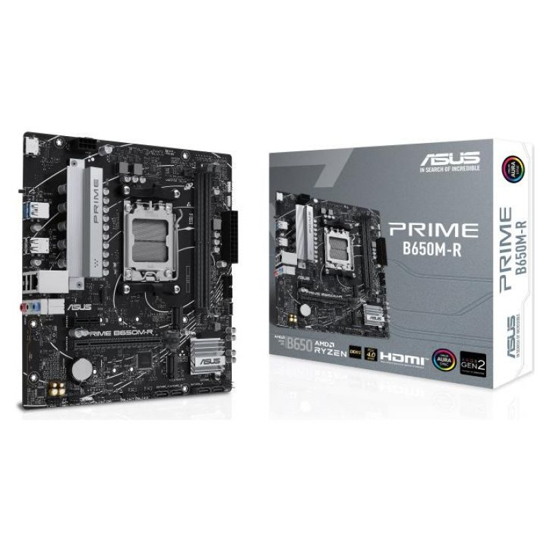 Asus Mainboard|ASUS|AMD B650|SAM5|Micro-ATX|Memory DDR5|Memory slots 2|1xPCI-Express 4.0 1x|2xPCI-Express 4.0 16x|2xM.2|1xHDMI|4xUSB 2.0|2xUSB 3.2|1xRJ45|3xAudio port|PRIMEB650M-R