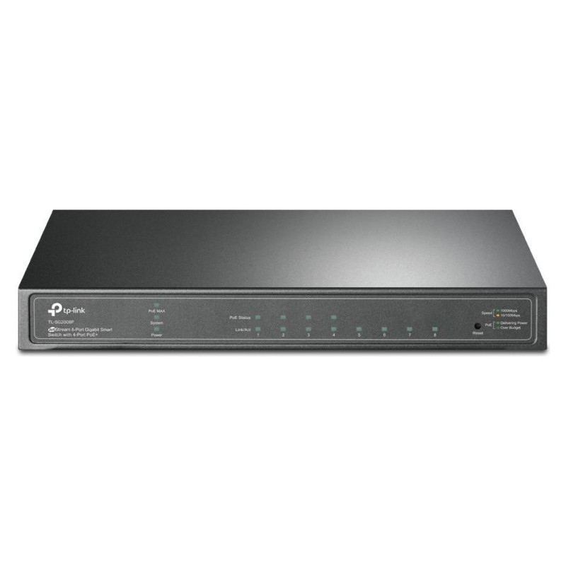Tp-Link Switch|TP-LINK|Omada|TL-SG2008P|Type L2+|Desktop/pedestal|8x10Base-T / 100Base-TX / 1000Base-T|PoE+ ports 4|62 Watts|TL-SG2008P
